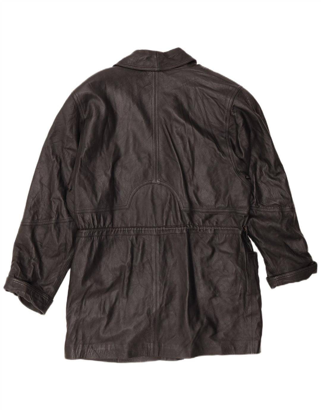 Vintage Γυναικείο Δερμάτινο Παλτό EU 44 XL Μαύρο Δερμάτινο