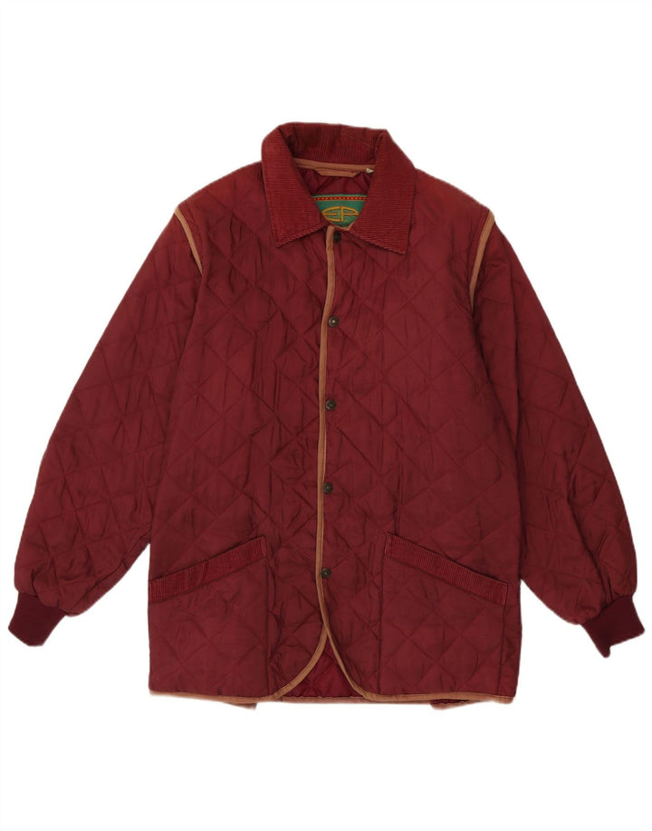 Vintage Ανδρικό καπιτονέ μπουφάν UK 36 Small Burgundy Nylon