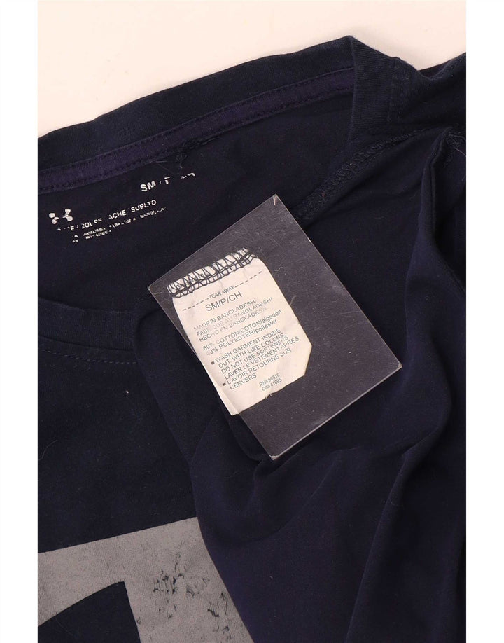 Under Armour Ανδρικό γραφικό T-Shirt Top Μικρό Navy Blue από βαμβάκι