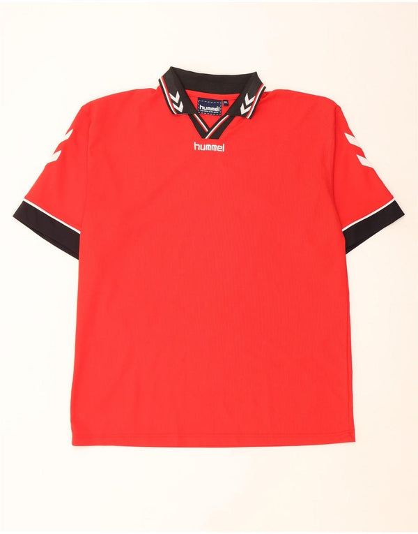 Ανδρικό γραφικό πόλο μπλουζάκι Hummel 2XL Κόκκινο πολυεστέρας