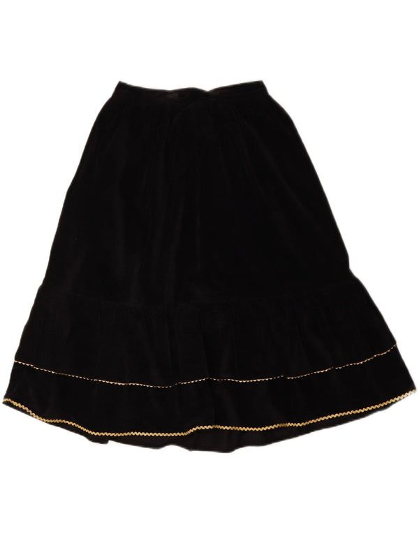 Vintage γυναικεία ψηλόμεση βελούδινη φούστα IT 42 Medium W26 Μαύρη