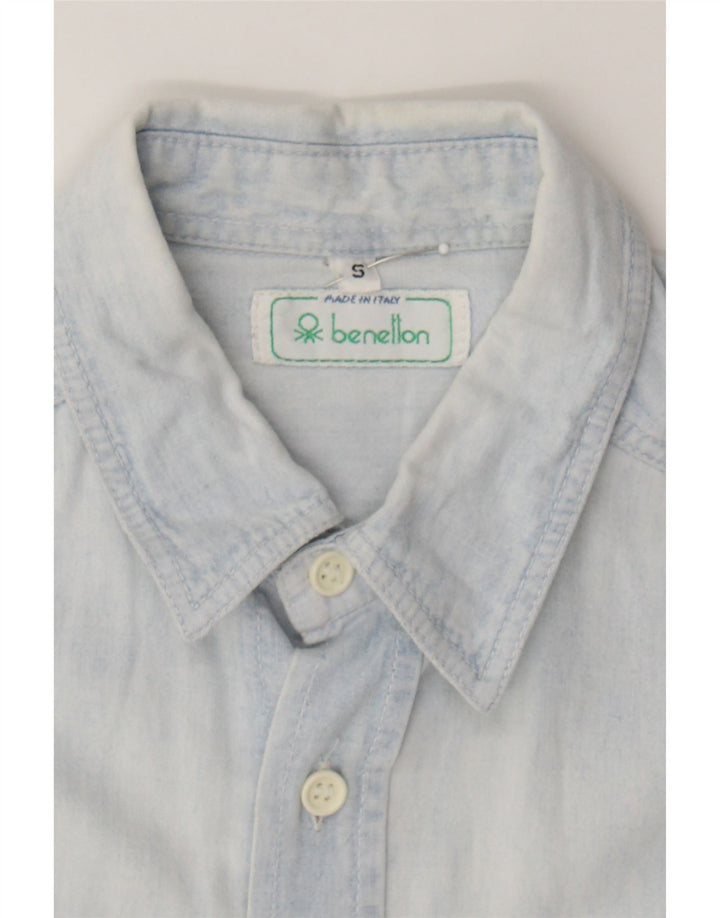 BENETTON Mens Shirt Small Blue Cotton Vintage Benetton and Second-Hand Benetton from Messina Hembry 