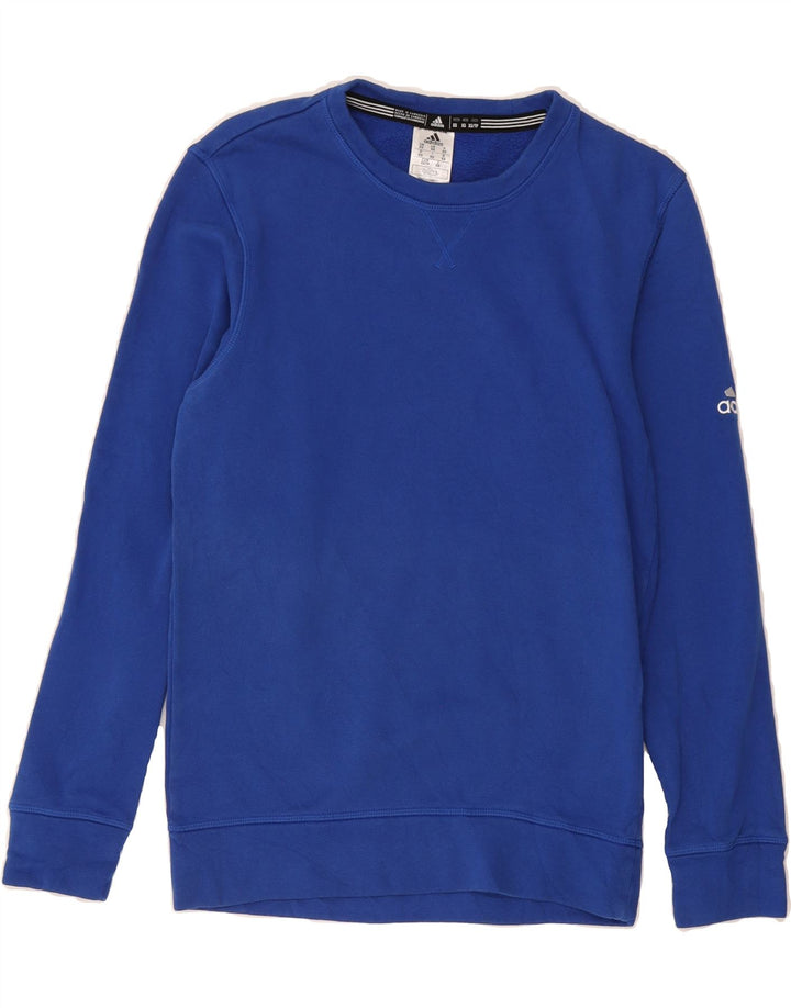 ADIDAS Mens Sweatshirt Jumper XS Blue Cotton Vintage Adidas and Second-Hand Adidas from Messina Hembry 
