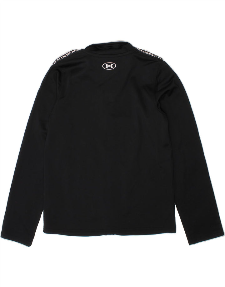 UNDER ARMOUR Boys Graphic Tracksuit Top Jacket 6-7 Years Black Polyester Vintage Under Armour and Second-Hand Under Armour from Messina Hembry 