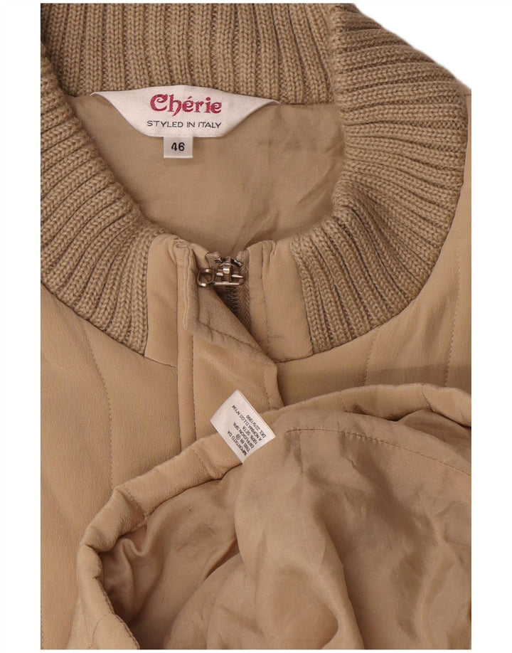 cherie Γυναικείο Bomber Jacket IT 46 Large Beige Silk