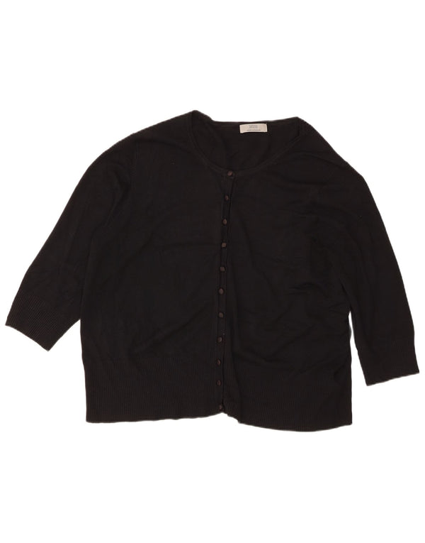 Marks & Spencer Womens 3/4 sleeve Cardigan πουλόβερ UK 22 3XL Black Viscose