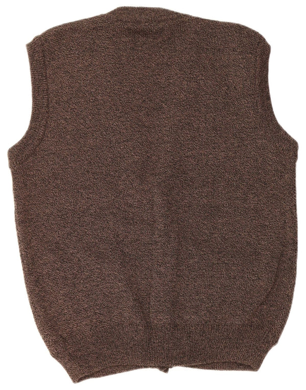 Ανδρικό Αμάνικο Ζακέτα VINTAGE Medium Brown Fair Isle