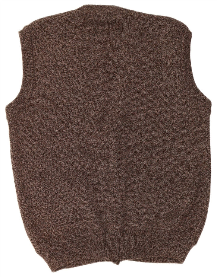 Ανδρικό Αμάνικο Ζακέτα VINTAGE Medium Brown Fair Isle
