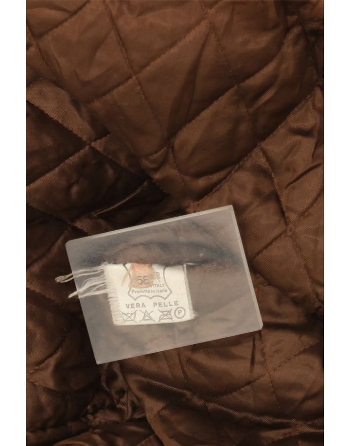 Vintage Ανδρικό Δερμάτινο Μπουφάν IT 58 4XL Καφέ Δερμάτινο