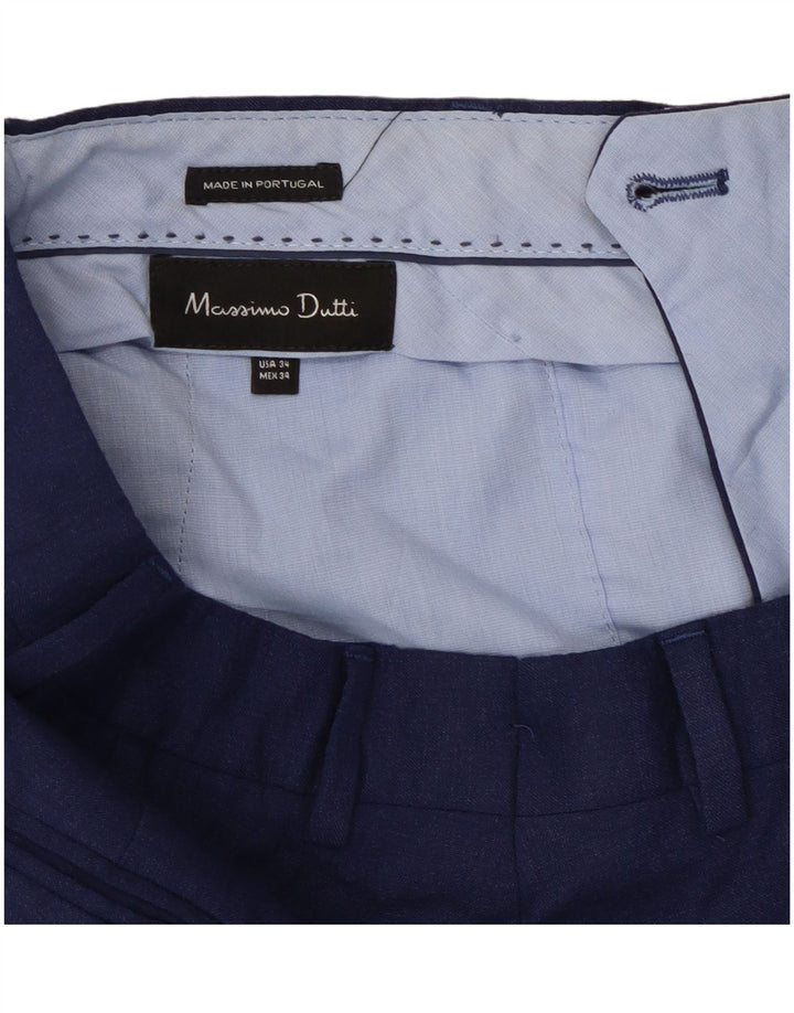 Ανδρικό ίσιο παντελόνι Massimo Dutti W34 L29 Navy Blue