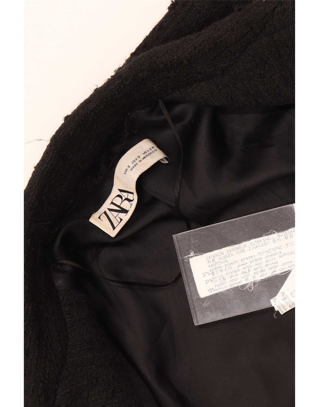 Zara Ανδρικό σακάκι με διπλό στήθος UK 36 Small Black Flecked Polyester