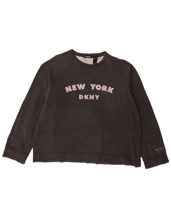 Γυναικεία γραφική φούτερ DKNY Jumper UK 18 XL Μαύρο βαμβακερό