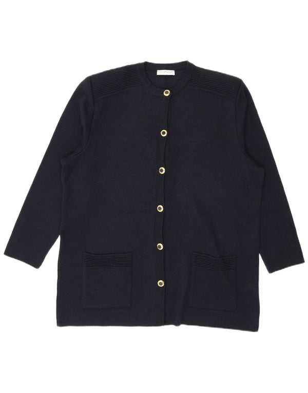 Vintage Γυναικείο Longline Oversized Ζακέτα IT 46 Large Navy Blue