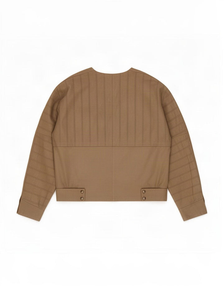 Mabrun Γυναικείο Suede Jacket IT 44 Medium Beige ριγέ δέρμα