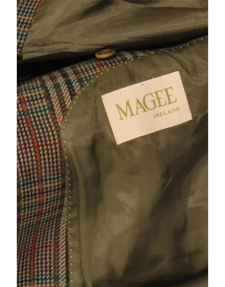 MAGEE Ανδρικό σακάκι σακάκι με 2 κουμπιά UK 38 Medium Khaki Houndstooth