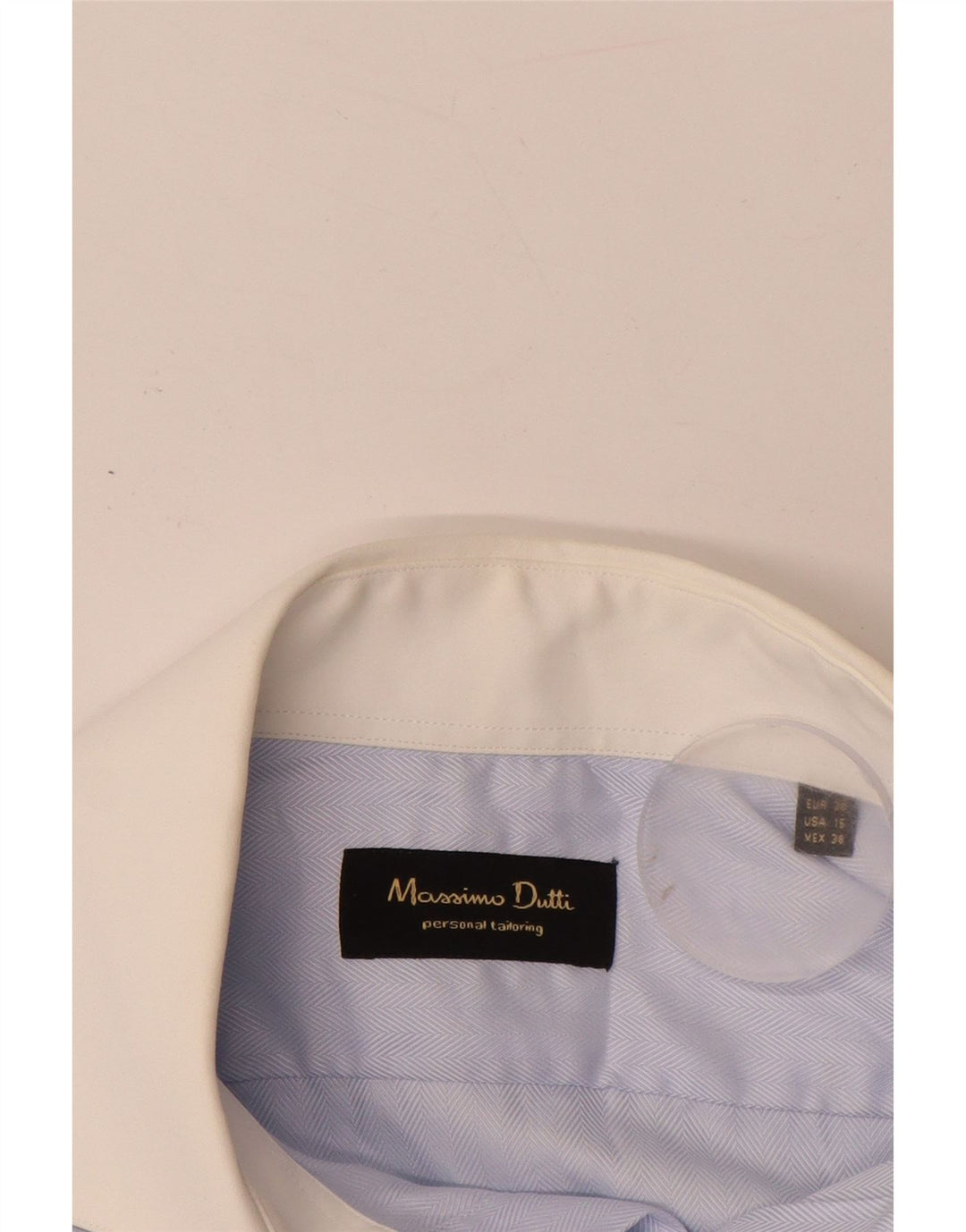 Ανδρικό πουκάμισο Massimo Dutti Μέγεθος 38 15 Μεσαίο Μπλε Ψαροκόκκαλο