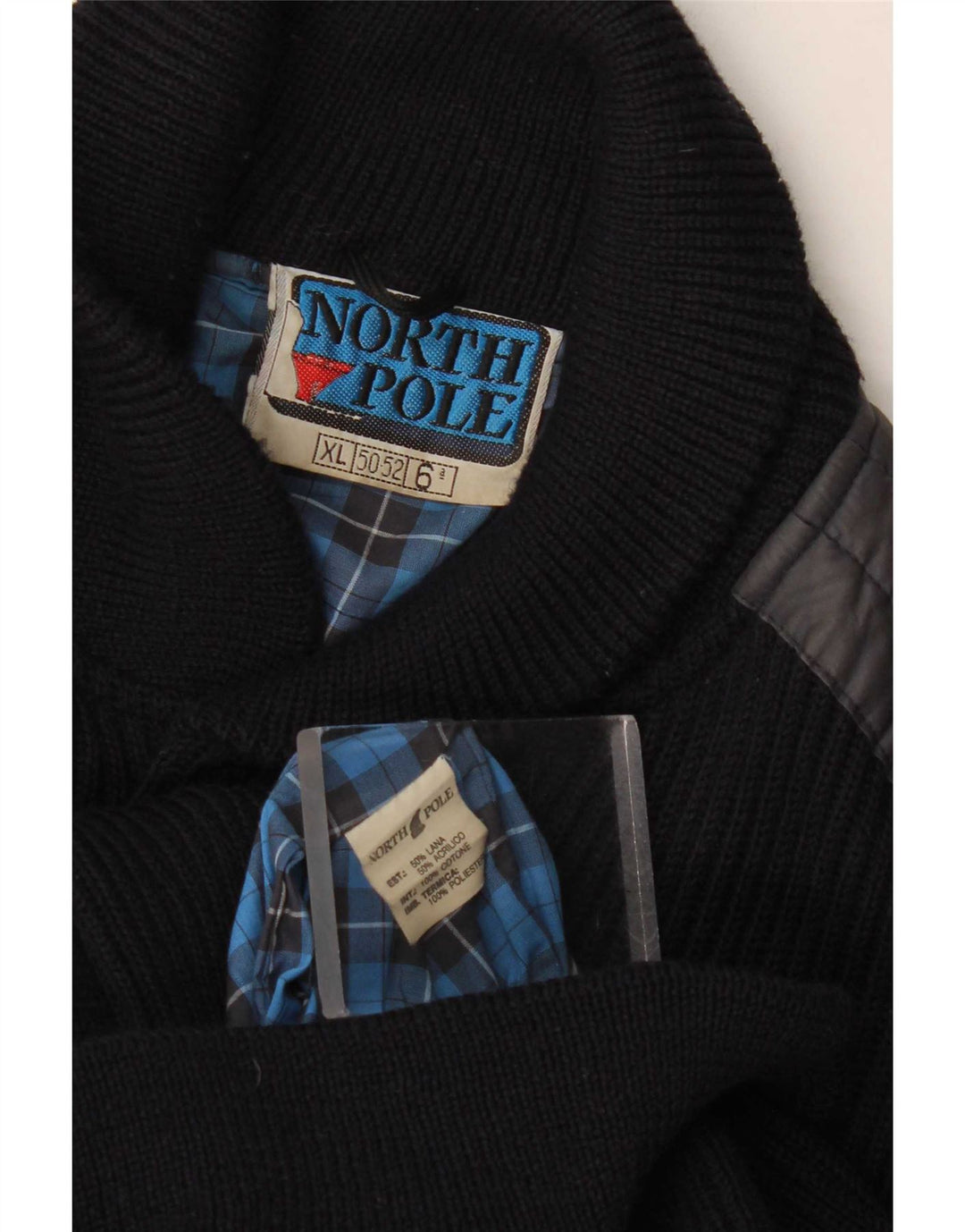 Ανδρικό πουλόβερ ζακέτας North Pole XL Navy Blue Wool
