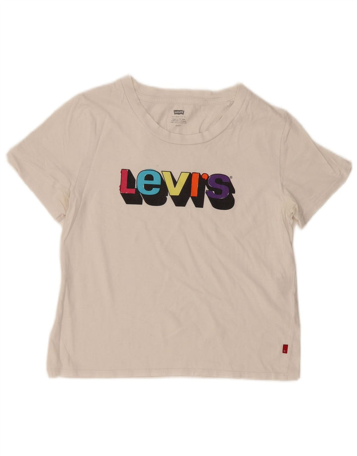 Γυναικείο γραφικό T-Shirt Levi's Top UK 10 Small White