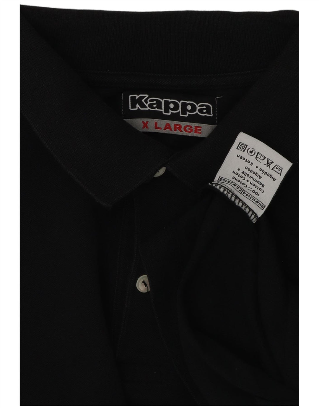 Ανδρικό μπλουζάκι πόλο KAPPA XL Μαύρο βαμβακερό