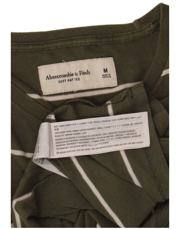 Ανδρικό T-Shirt Abercrombie & Fitch Top Βαμβακερό μεσαίο χακί ριγέ
