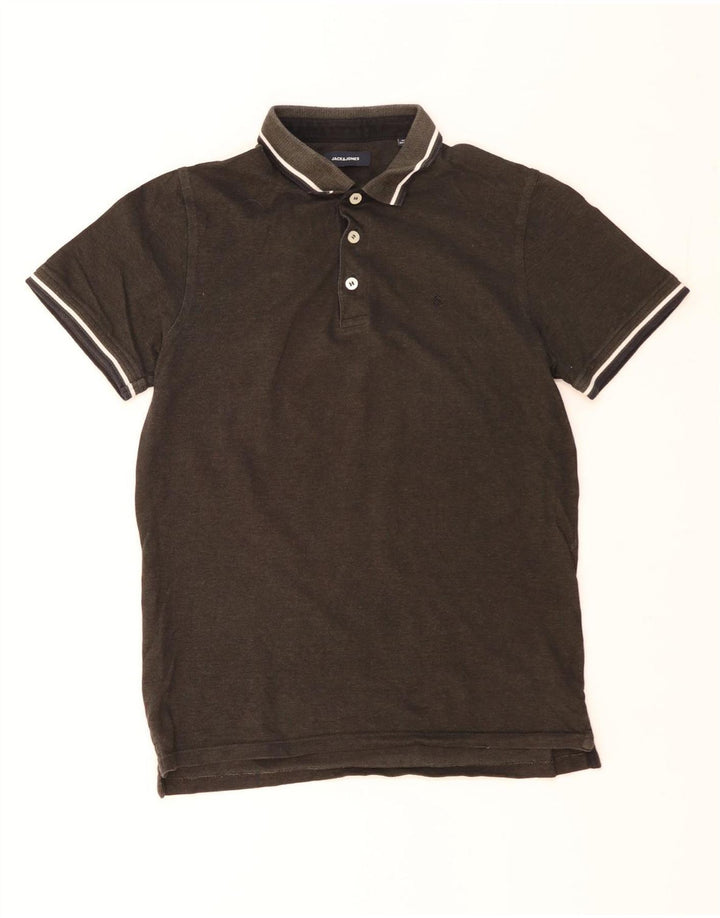 Ανδρικό μπλουζάκι πόλο JACK & JONES Μεγάλο χακί ριγέ