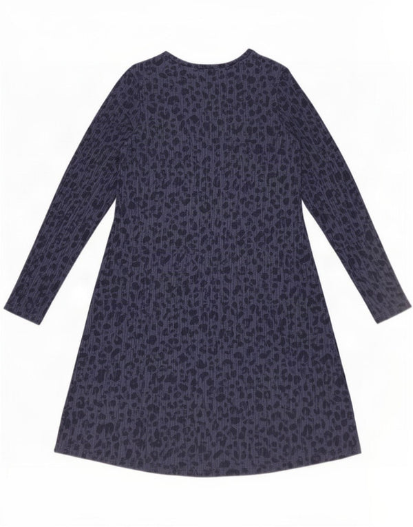 Marks & Spencer Γυναικείο φόρεμα A-Line UK 14 Medium Navy Blue Animal print