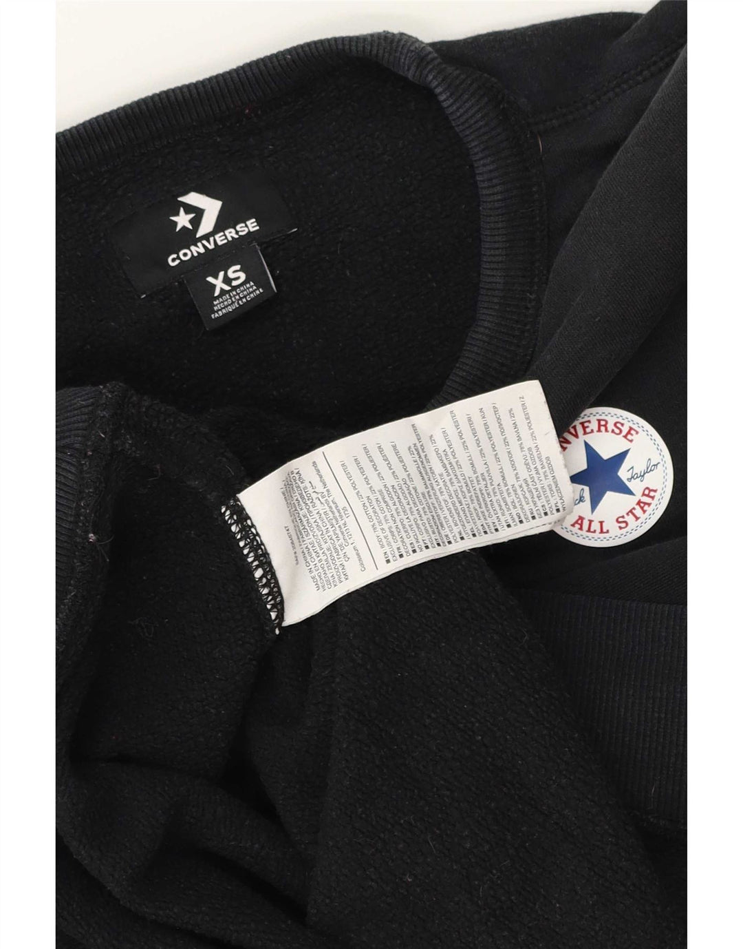 Γυναικεία φούτερ Converse Oversized Jumper UK 6 XS Μαύρο βαμβακερό