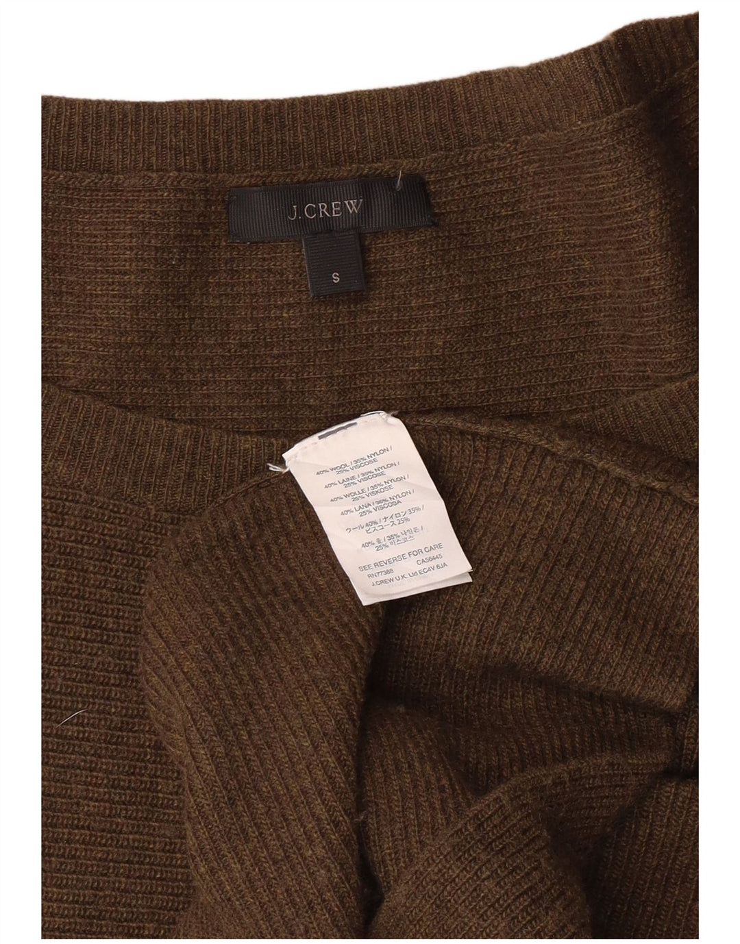 J. Crew Γυναικείο πουλόβερ με λαιμό σκάφος UK 10 Small Khaki Wool