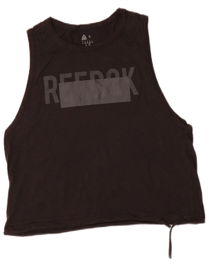 Reebok Γυναικείο Γραφικό Γιλέκο Τοπ UK 8/10 Small Black