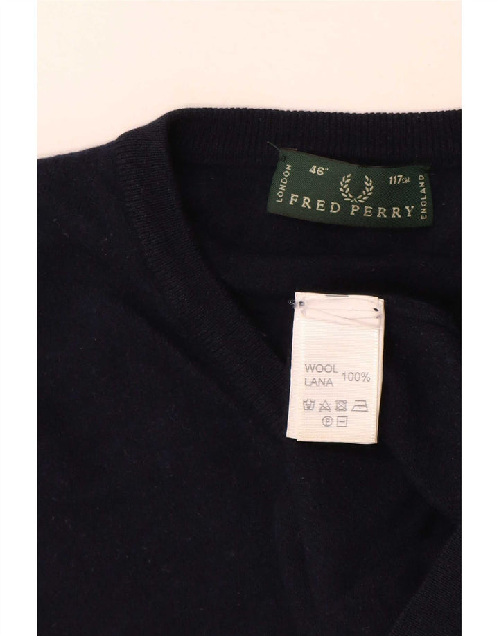 Fred Perry Ανδρικό πουλόβερ με λαιμόκοψη με λαιμόκοψη μεγάλου χρώματος μάλλινο