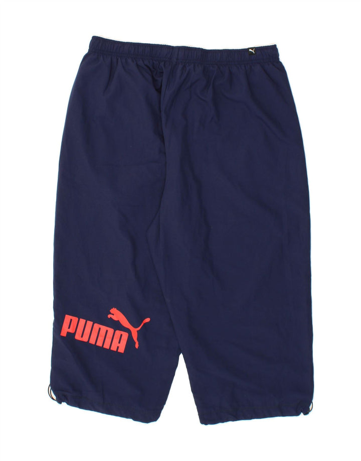 PUMA Mens Graphic Tracksuit Trousers Large Navy Blue Polyester Vintage Puma and Second-Hand Puma from Messina Hembry 