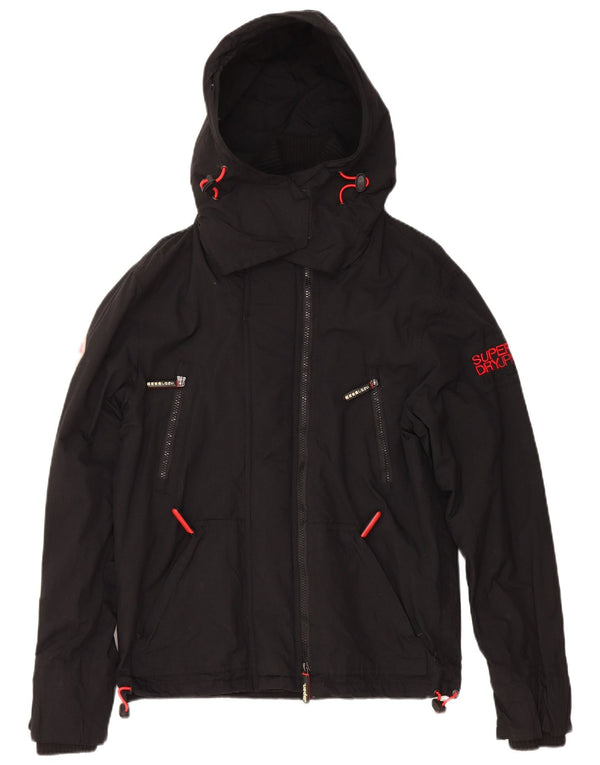 Superdry Γυναικείο Windattacker με κουκούλα Windbreaker Jacket UK 10 Small Black