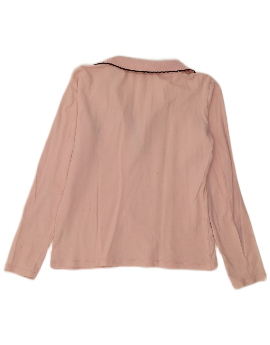 FRED PERRY Γυναικείο μακρυμάνικο μπλουζάκι πόλο UK 12 μεσαίο ροζ βαμβακερό