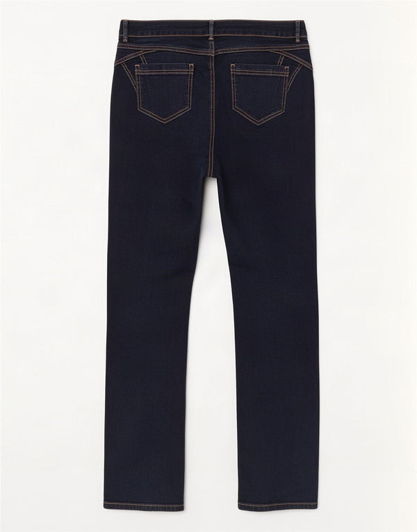 Marks & Spencer Γυναικεία Straight Jeans UK 12 Medium W30 L31 Navy Blue Cotton