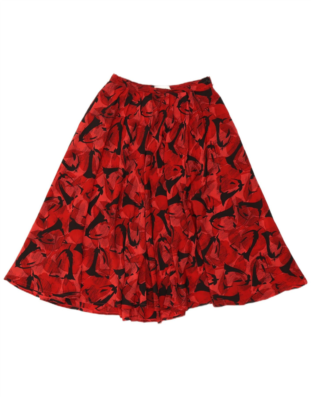 Vintage γυναικεία πλισέ φούστα με αφηρημένο σχέδιο IT 42 Medium W26 Red Classic