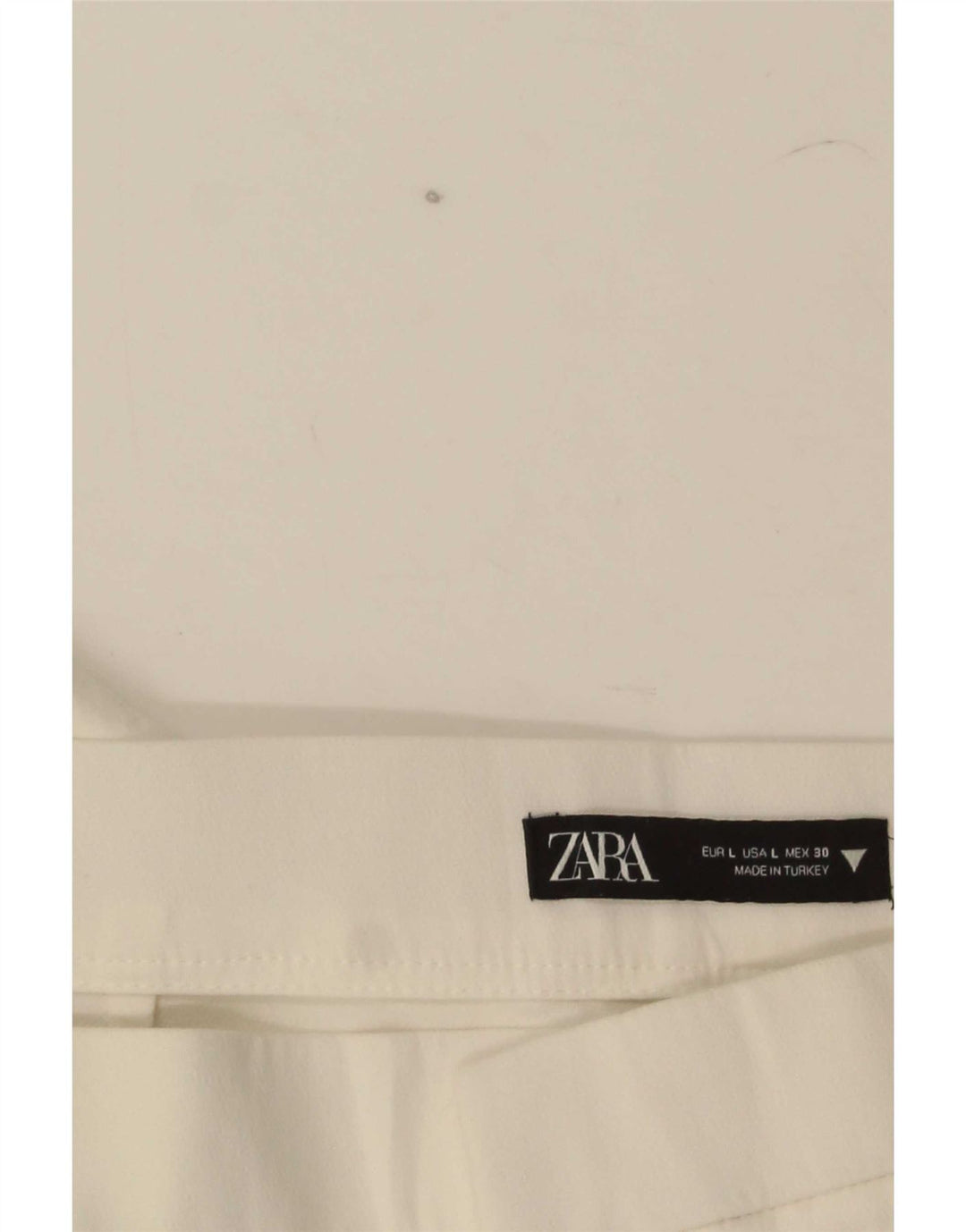 Zara Γυναικείο ίσιο κομμένο παντελόνι μεγάλο W30 L25 Λευκό