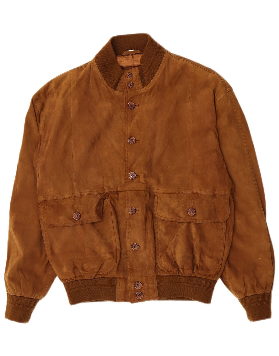 Vintage Ανδρικό Suede Bomber Jacket IT 48 Μεσαίο Καφέ Δερμάτινο