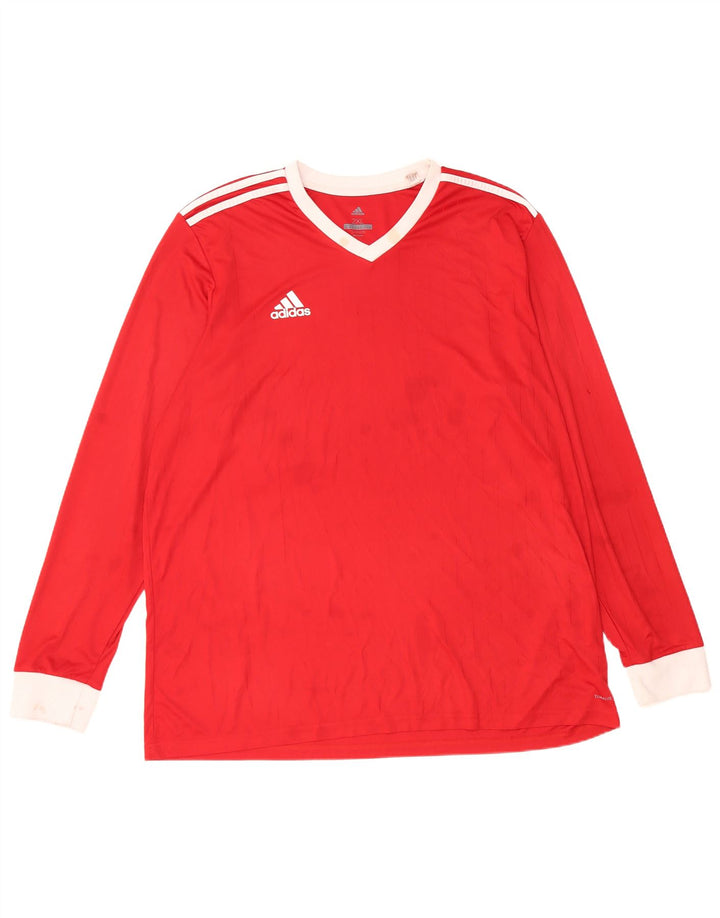 Adidas Mens Climalite Top Μακρύ μανίκι 2XL Κόκκινο Πολυεστέρας