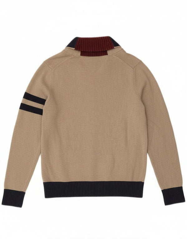 Tommy Hilfiger Γυναικείο πουλόβερ γραφικών ζακέτα UK 10 Small Beige