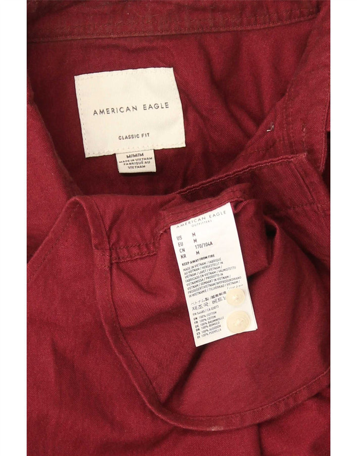 Ανδρικό πουκάμισο American Eagle Classic Fit, μεσαίο βαμβακερό μπορντό