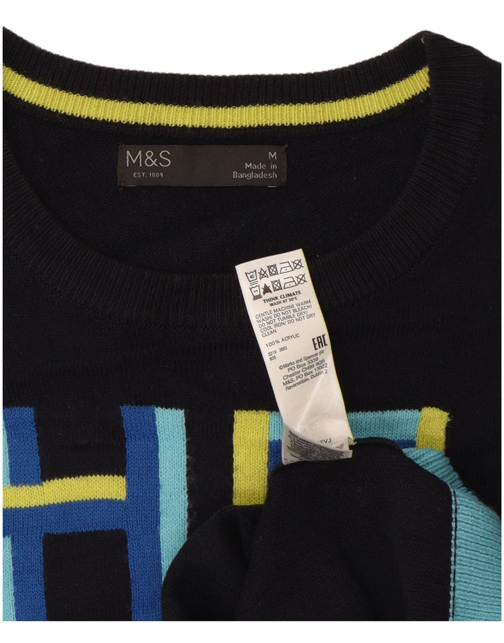 Marks & Spencer Γυναικείο πουλόβερ με λαιμόκοψη UK 14 Medium Navy Blue
