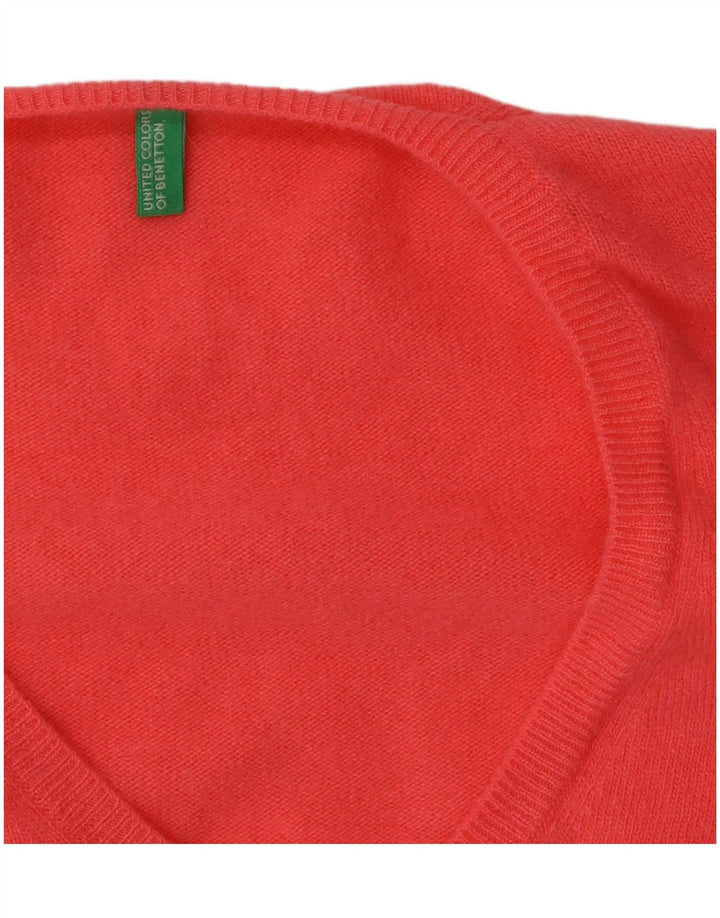 Benetton Γυναικείο πουλόβερ με λαιμόκοψη UK 12 Medium Pink