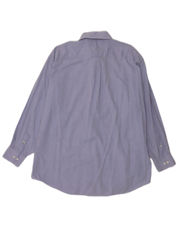 Ανδρικό πουκάμισο Tommy Hilfiger Size 16 Large Blue από βαμβακερό ψαροκόκκαλο