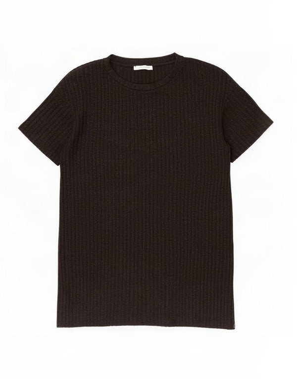 Zara Γυναικείο T-Shirt Top UK 10 Small Black Flecked Polyester