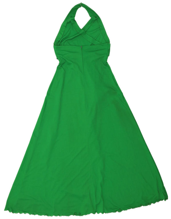 Vintage Γυναικείο Maxi Halter Φόρεμα UK 10 Small Green