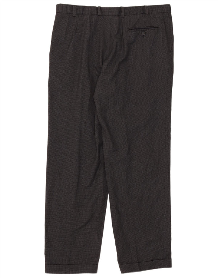 Marks & Spencer Ανδρικό παντελόνι με καρφίτσα W38 L31 Grey Houndstooth