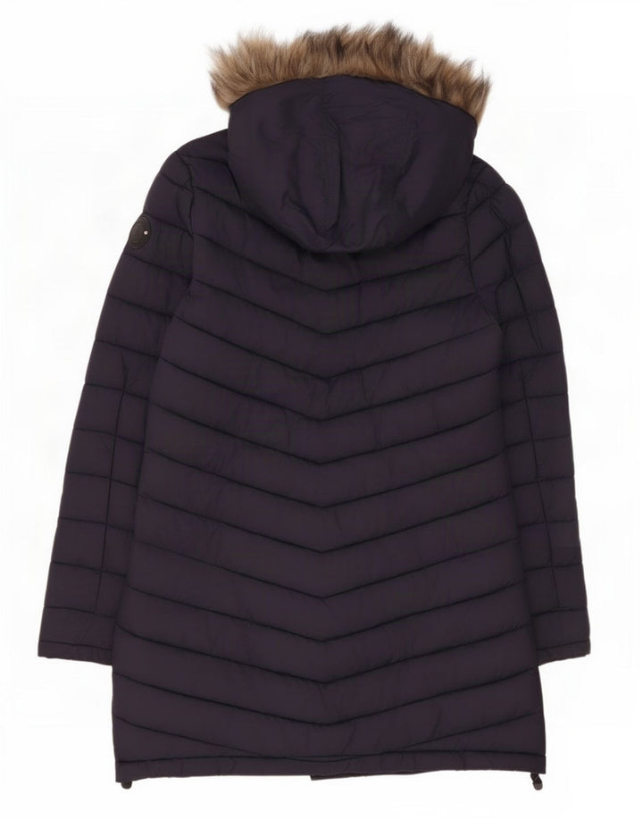 Superdry γυναικείο μπουφάν με κουκούλα UK 14 Medium Navy Blue Nylon
