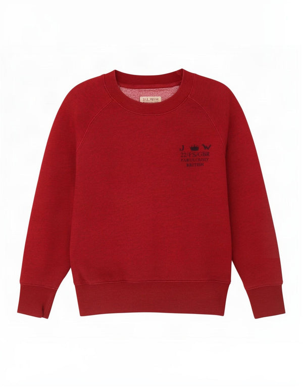 Jack Wills Womens Crop Sweatshirt Jumper UK 8 Small Burgundy Cotton