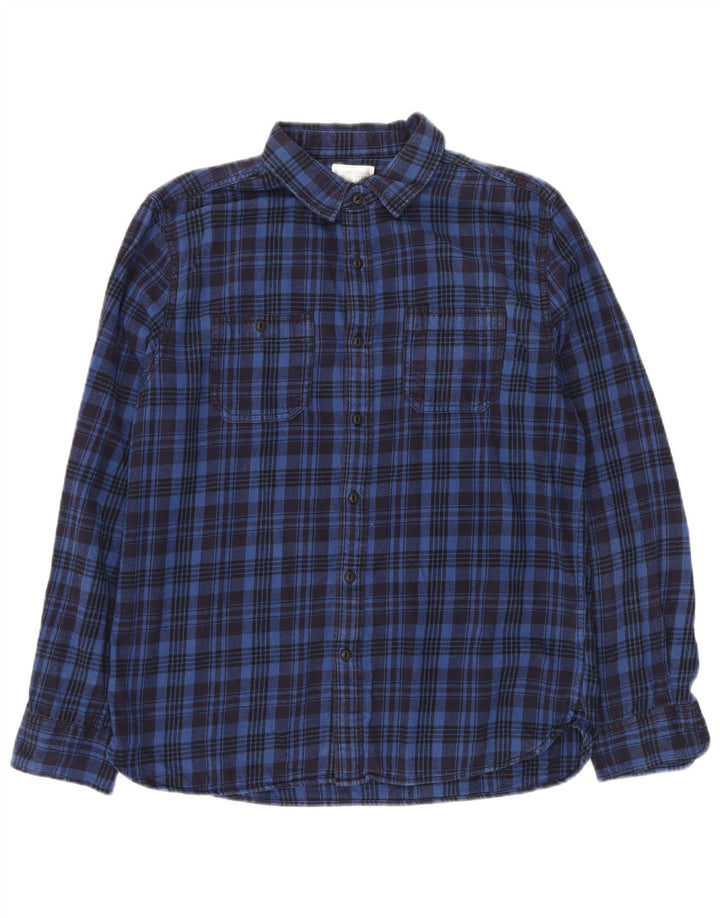 Ανδρικό φανελένιο πουκάμισο CONVERSE μεσαίο μπλε βαμβακερό