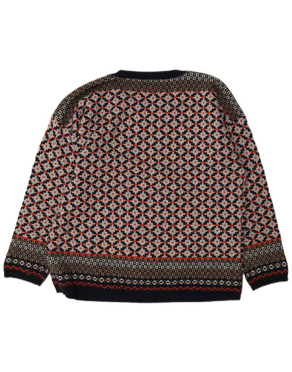 Marks & Spencer Γυναικείο πουλόβερ με λαιμόκαυστο UK 20 2XL κόκκινο γεωμετρικό